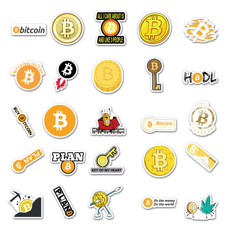 ビットコイン　仮想通貨　デジタル通貨　暗号通貨　公開鍵暗号　シール　ステッカー50枚YY_画像3