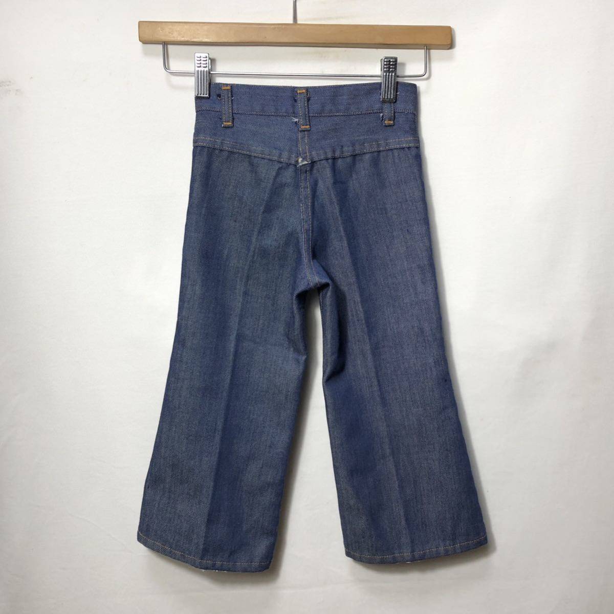 # детский Vintage поли . bat большой Baker карман ботинки cut Denim брюки размер 4 синий б/у одежда American Casual индиго Kids #
