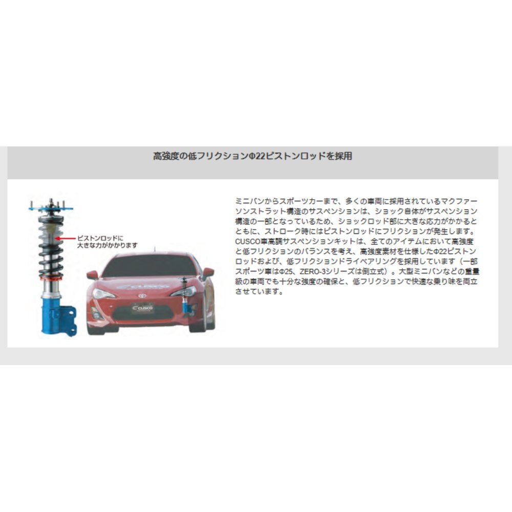 【CUSCO/クスコ】 車高調整サスペンションキット street ZERO Blue トヨタ アルファード AGH35W/GGH35W [992-62P-CNF]_画像5