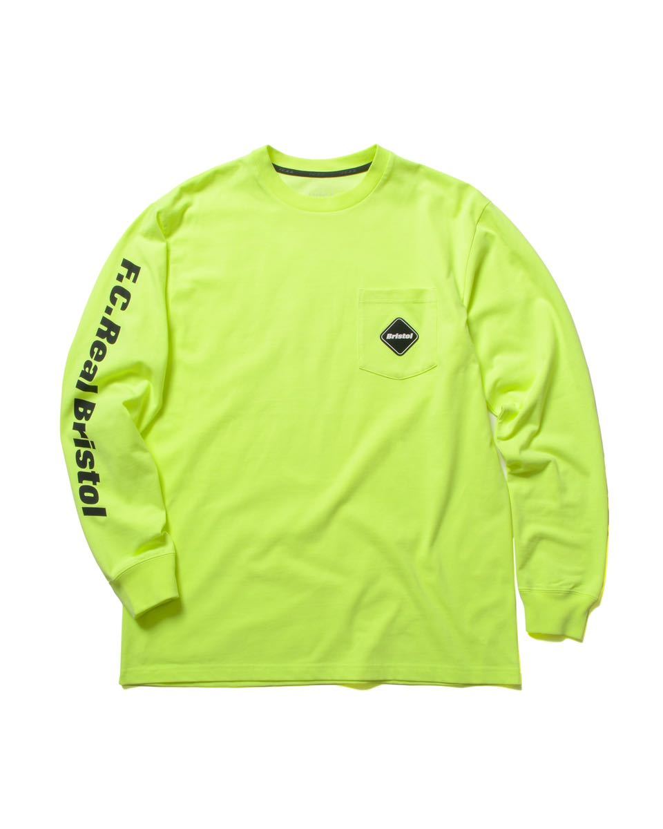 M 新品 送料無料 FCRB 23AW AUTHENTIC L/S TEAM POCKET TEE YELLOW