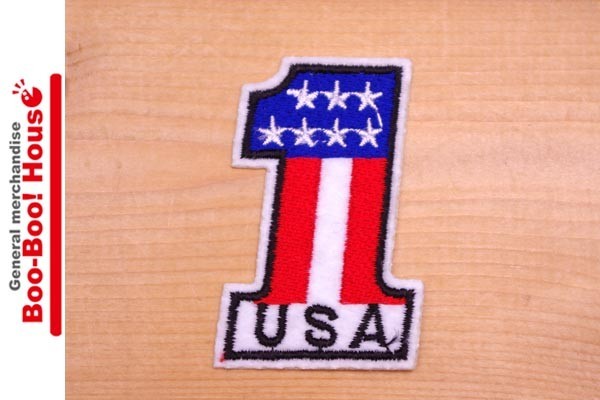 ワッペン No１ USA 星条旗 アイロンワッペン アップリケ の画像1