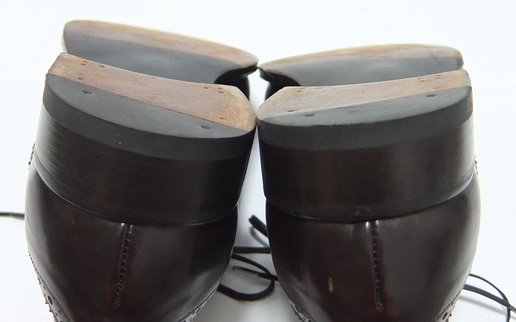 EDOARDO GIARDINI エドアルドジャルディーニ レザーシューズ ダークブラウン 6 革靴 イタリア製_画像8