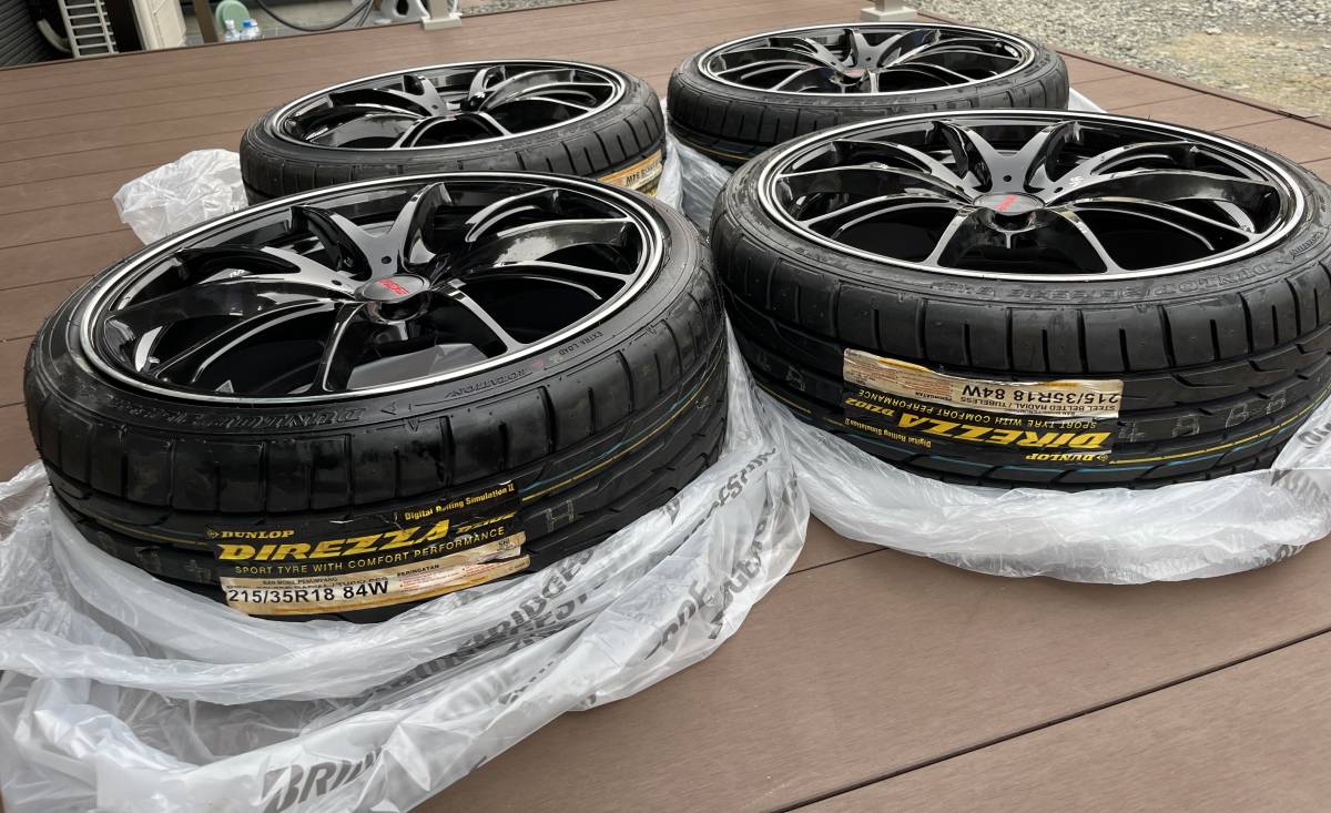 鍛造 RAYS VR G25 18インチ 7.5J+48 5H PCD100 / 新品 DUNLOP DIREZZA D102 215/35R18 2023年製　POLO GTI など_画像2