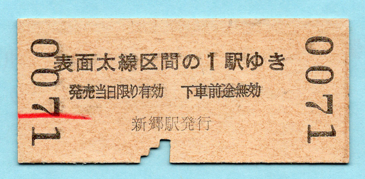 秩父鉄道・連絡　新郷→（熊谷）→国鉄1060円区間　S62.8_画像2