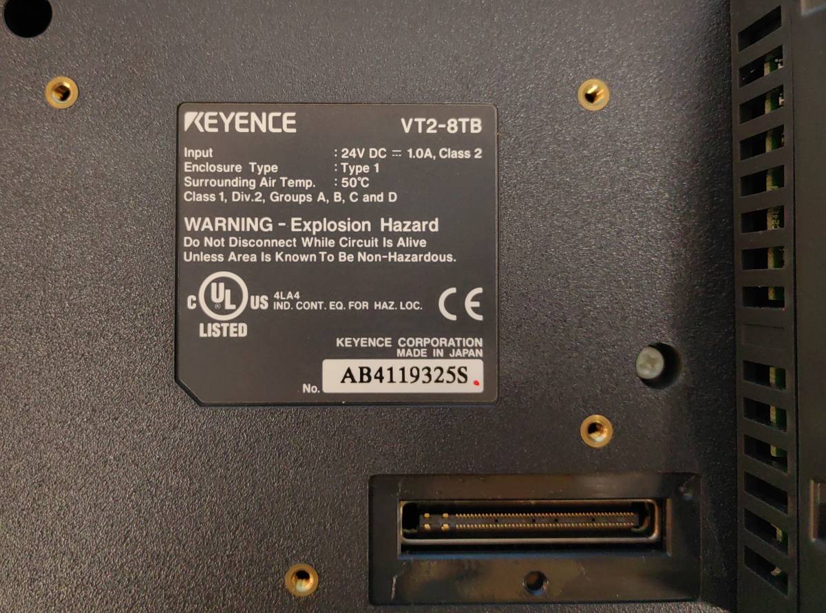 [KW1707] KEYENCE キーエンス VT2-8TB タッチパネル 表示器 VT2-E1 VT2-V4 動作保証_画像8