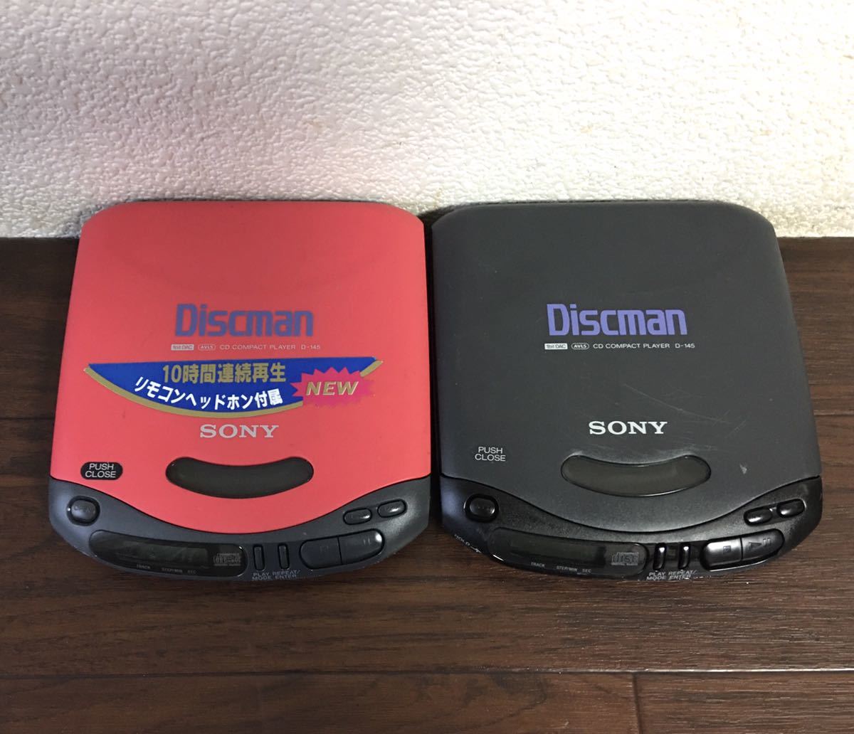 SONY ソニー Discman D-145 ポータブルCDプレーヤー 2点セット 通電確認済み_画像1