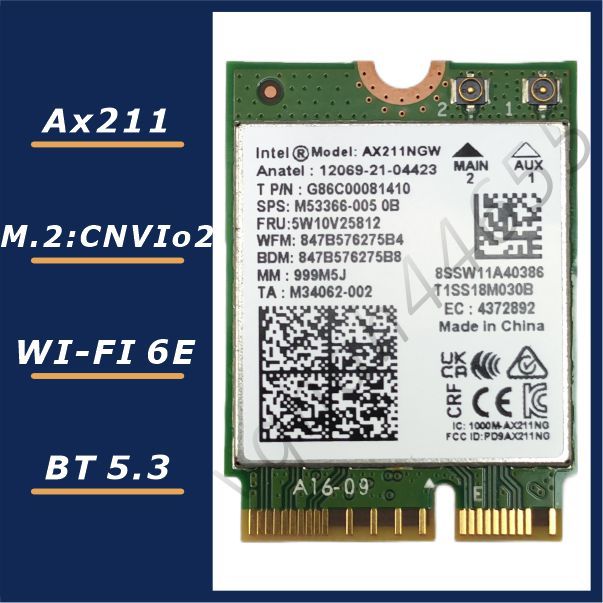 【国内即発】Intel Wi-Fi6E AX211 無線LANカード AX211NGW BT5.3_画像1