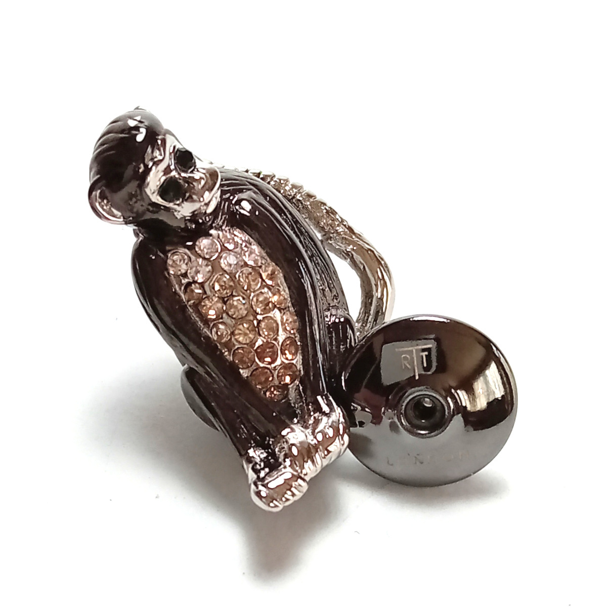 [tap11] new goods TATEOSSIAN Tateossian pin z pin badge brooch gunmetal × silver Monkey /./..