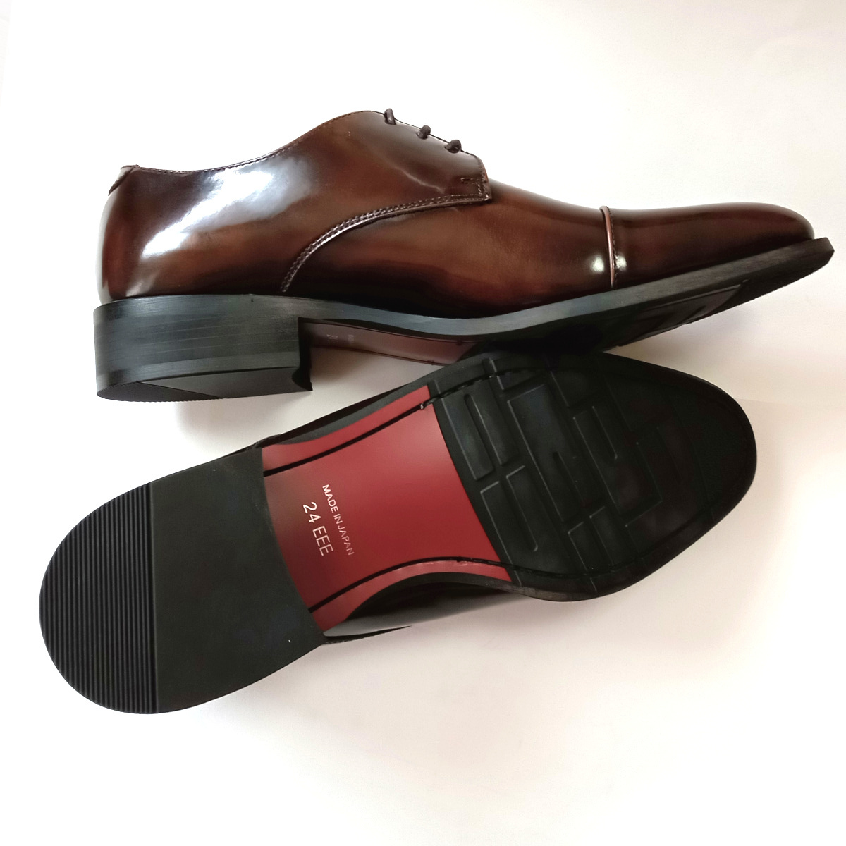 【V40】新品 VOICE ヴォイス ビジネスシューズ 紳士靴 本革 スムースレザー 24㎝ 日本製 革靴 ダークブラウン茶 シークレットインソールの画像5