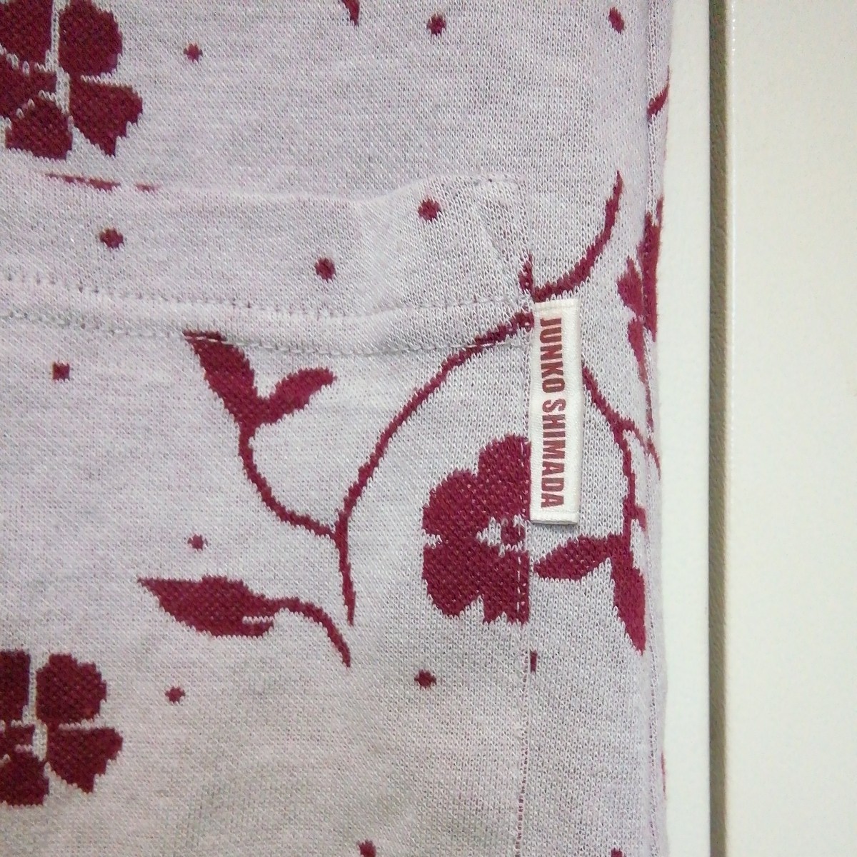 *[ old clothes ]JUNKO SHIMADA( Junko Shimada ) apron floral print, gray, red 