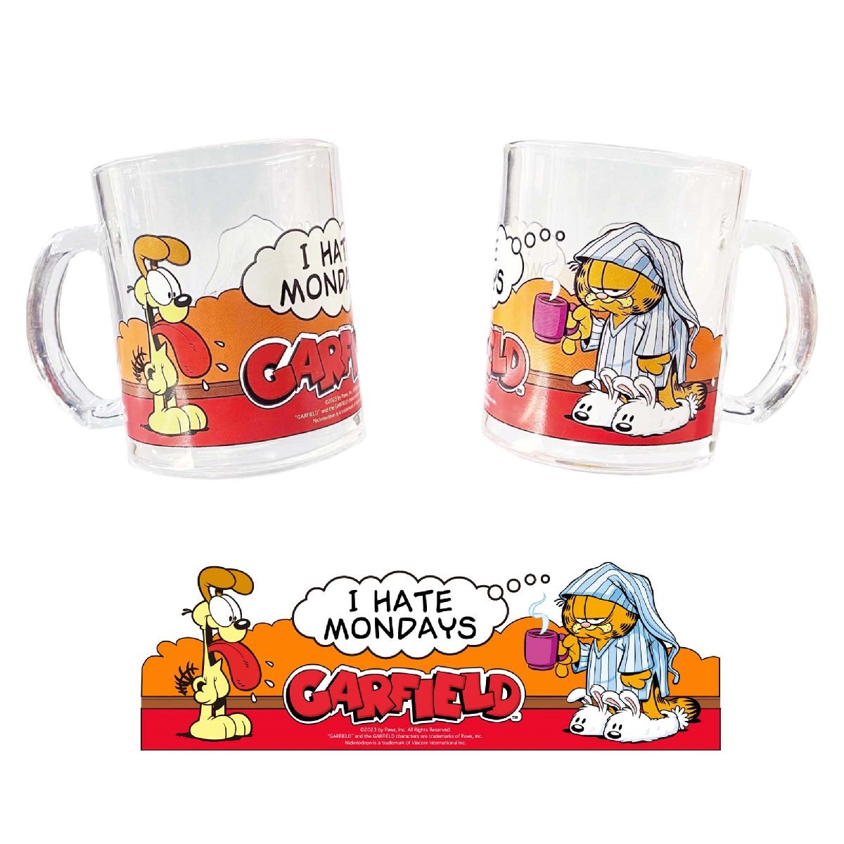 送料無料 4個セット【GARFIELD・ガーフィールド】※《GLASS MUG／グラスマグ》　アメリカン雑貨　アンカーホッキング　現行商品_画像3