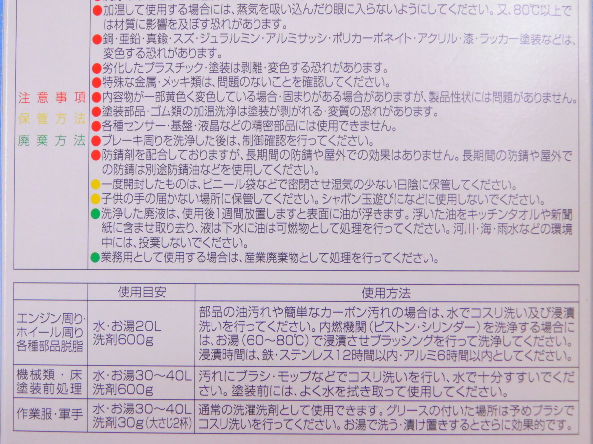 【メタルクリーンα◆容量600g×10箱】※ サンエスエンジニアリング《パーツ洗浄剤》《カーボン除去》《付け置き洗い》_画像4