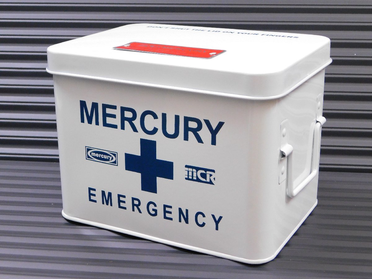 [MERCURY* Mercury ]*{ emergency box | white } ( product number MEBUEBWH) first-aid kit tin plate made in dust real 