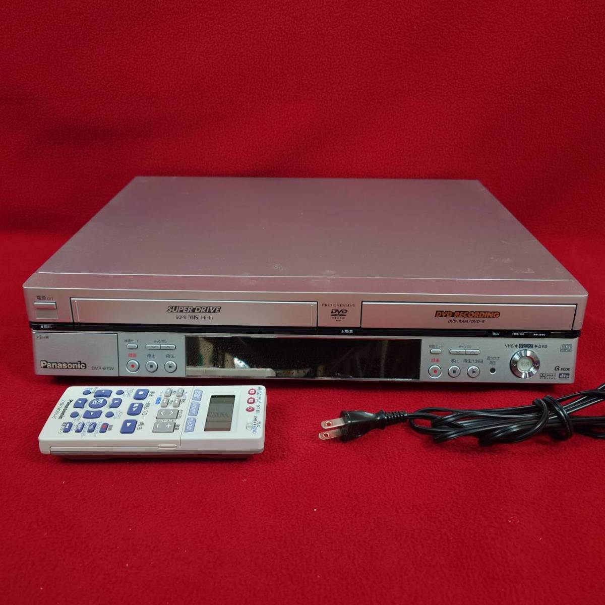 1円～ 通電OK G パナソニック Panasonic DMR-E70V DVD VHS ダビング 一体型 プレーヤー リモコン_画像2