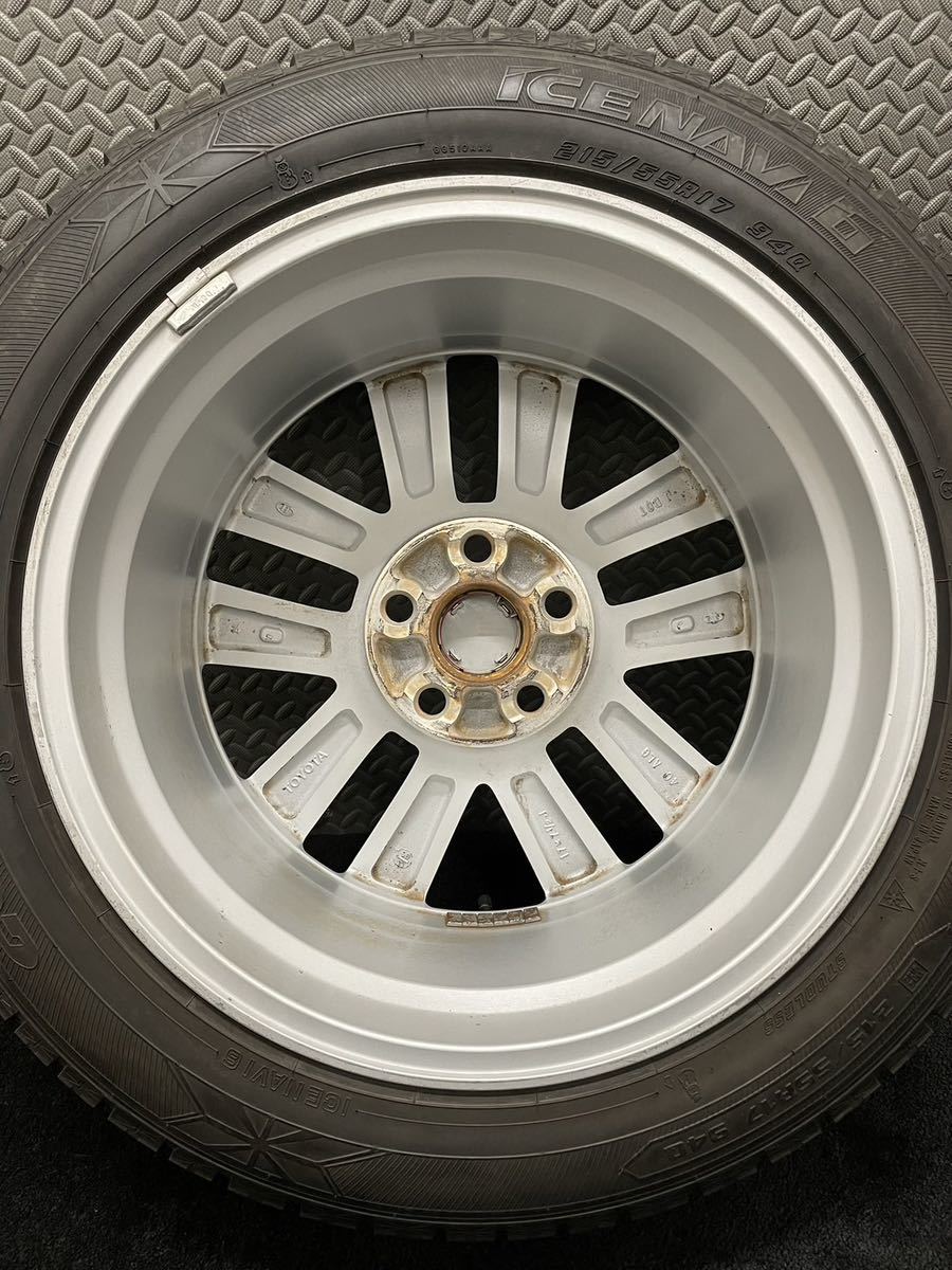 215/55R17 GOODYEAR/ICENAVI 6 19年製 トヨタ 210系 クラウン 純正 17インチ 7.5J＋40 114.3 5H スタッドレス 4本 グッドイヤー (1-B705)_画像10