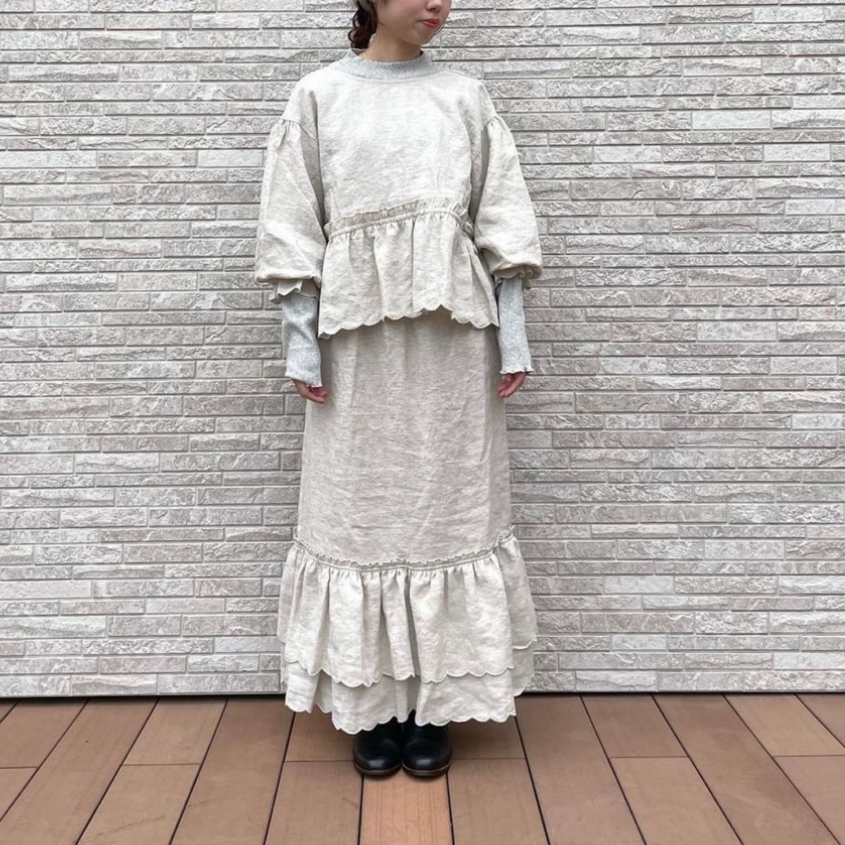 サマンサモスモス ルミネ立川限定 スカラップ刺繍ティアード サマンサモスモス ルミネ立川限定 スカラップ刺繍ティアード