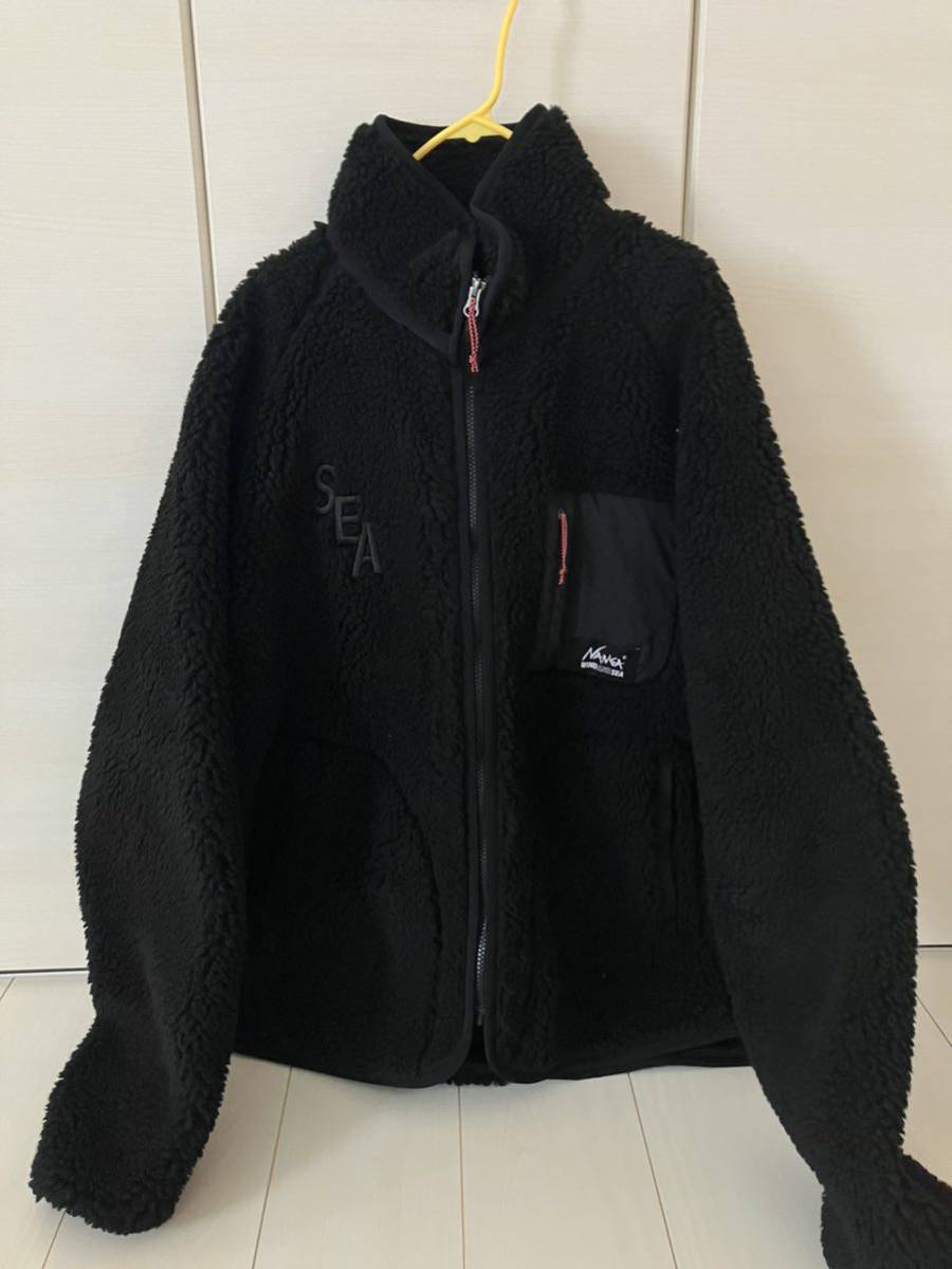 Yahoo!オークション - WIND AND SEA NANGA Boa Fleece Jacket Black L