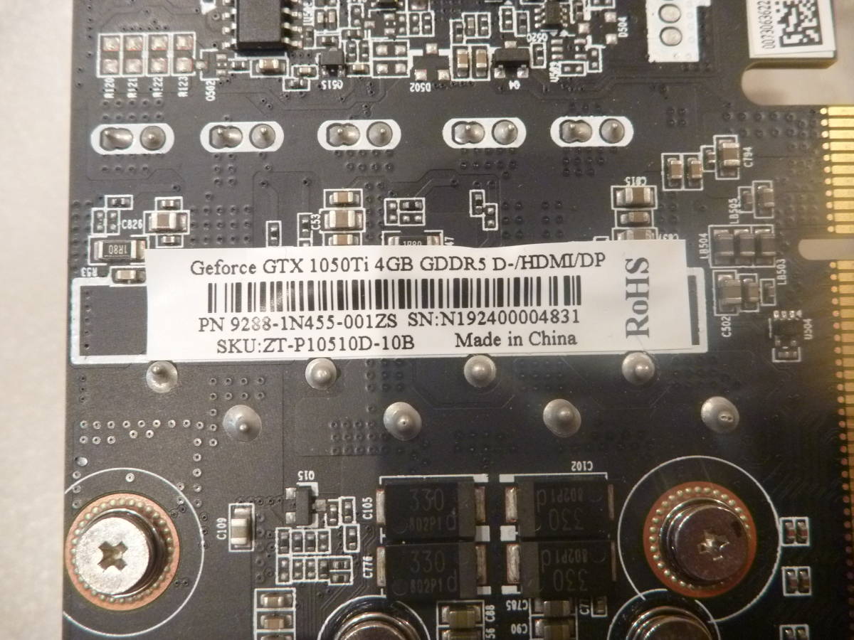 ★ Geforce GTX 1050Ti 4GB GDDR5 ロープロファイル ★_参考画像です。