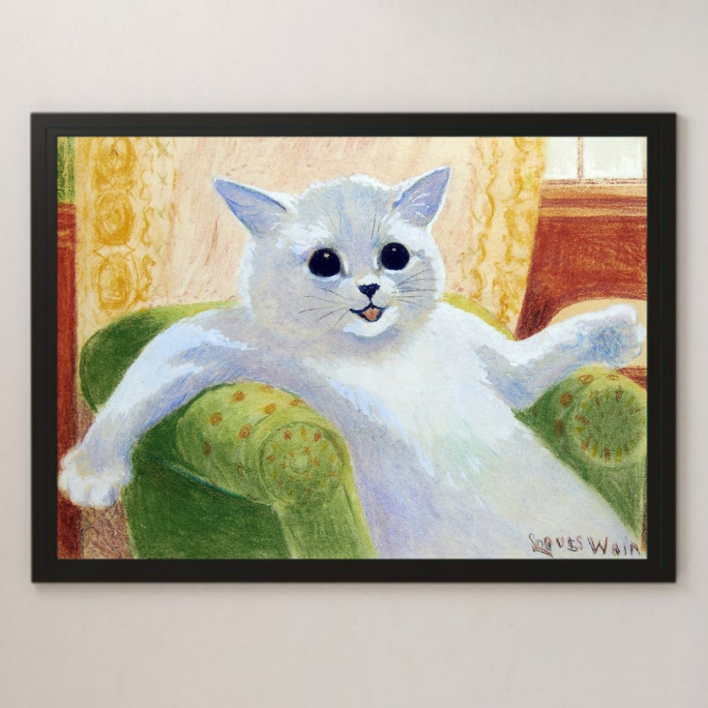  Lewis * way n[.... ..] picture art lustre poster A3 bar Cafe Classic retro interior white cat cat lovely stylish 