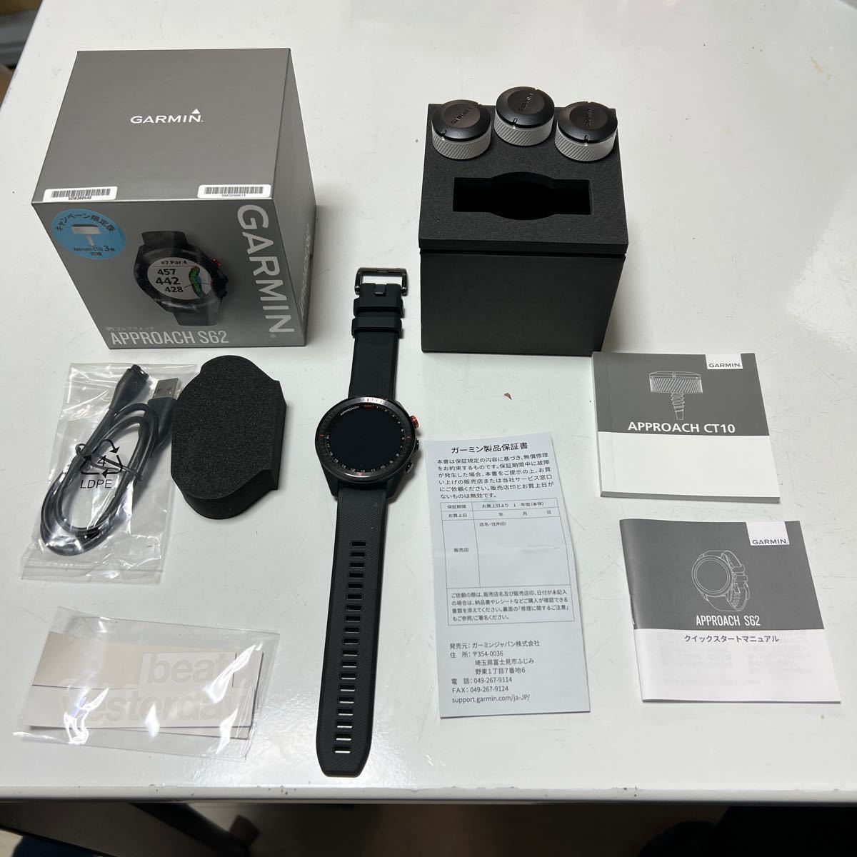 超美品】GARMIN Approach S62 Black ゴルフナビ スマートウォッチ