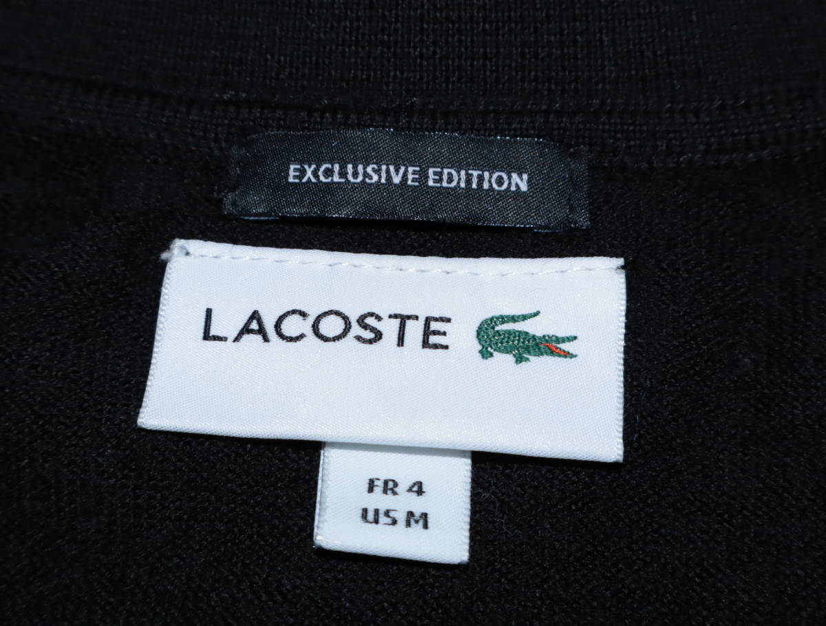 ■LACOSTE×BEAUTY&YOUTH■ウール ニット ポロ シャツ■メンズ M ブラック 黒 別注 コラボ■ラコステ ユナイテッドアローズ セーター_画像7