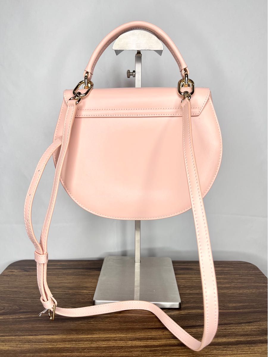 超美品 FURLA フルラ メトロポリスS ラウンド ショルダーバッグ ピンク