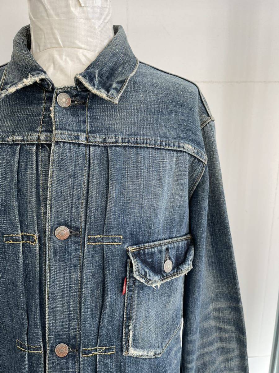 Levi's リーバイス 1stタイプ ダメージ加工ロング丈 デニム Levi's リーバイス 1stタイプ ダメージ加工ロング丈 デニム