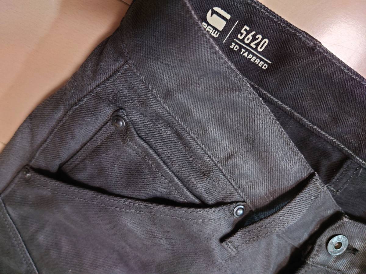 G-STAR RAW♪5620 STAQ 3D TAPERED♪ジースター♪黒♪立体裁断♪希少♪傑作♪W28 L30♪D03826 6225 6265_コインポケット周りの緻密なDETAIL♪