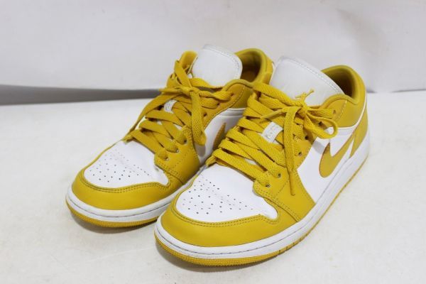 H654H 153 NIKE ナイキ AIR JORDAN 1 LOW エア ジョーダン1 ホワイト/パラン 25.5cm 553558-171 本体のみ 中古品_画像1