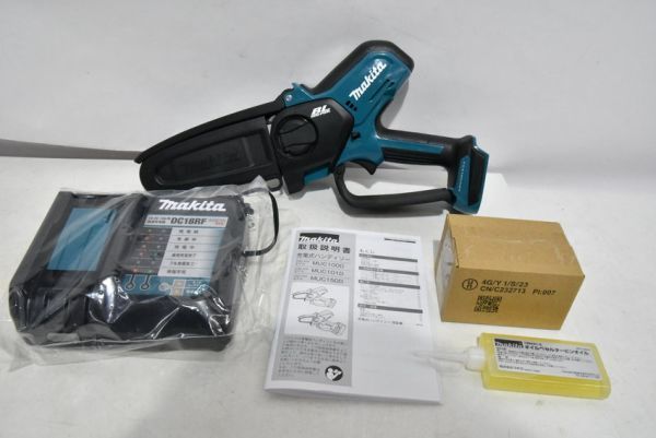 B888H 098 未使用品 makita マキタ 18v 150mm 充電式ハンディソー MUC150DRG バッテリ一1個・充電器付 DC18RF BL1860B_画像2