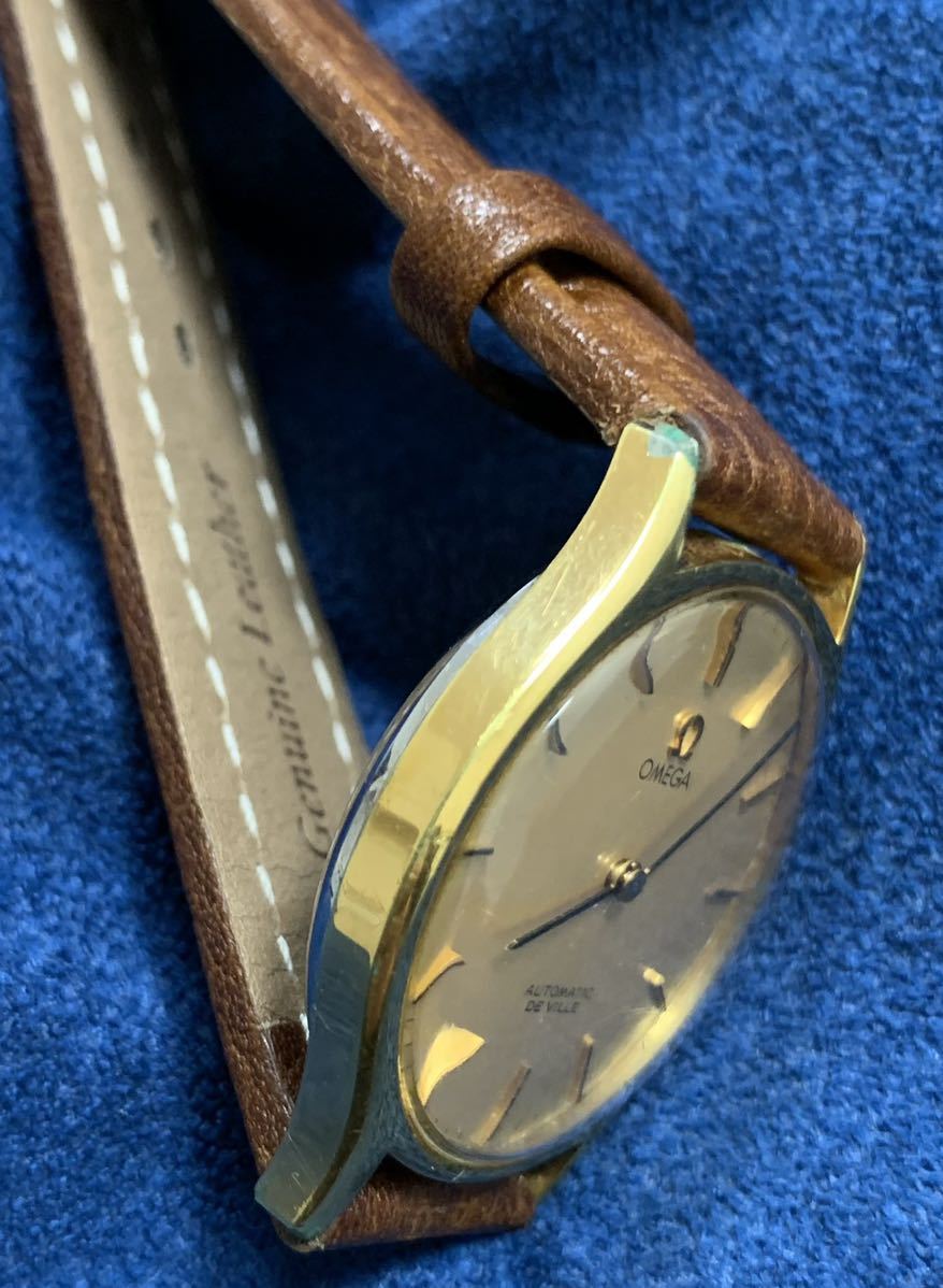オメガ デビル 腕時計 アンティーク ゴールド オリジナル 尾錠 自動巻 メンズ 文字盤 OMEGA de vill men's automatic antique watch_画像9
