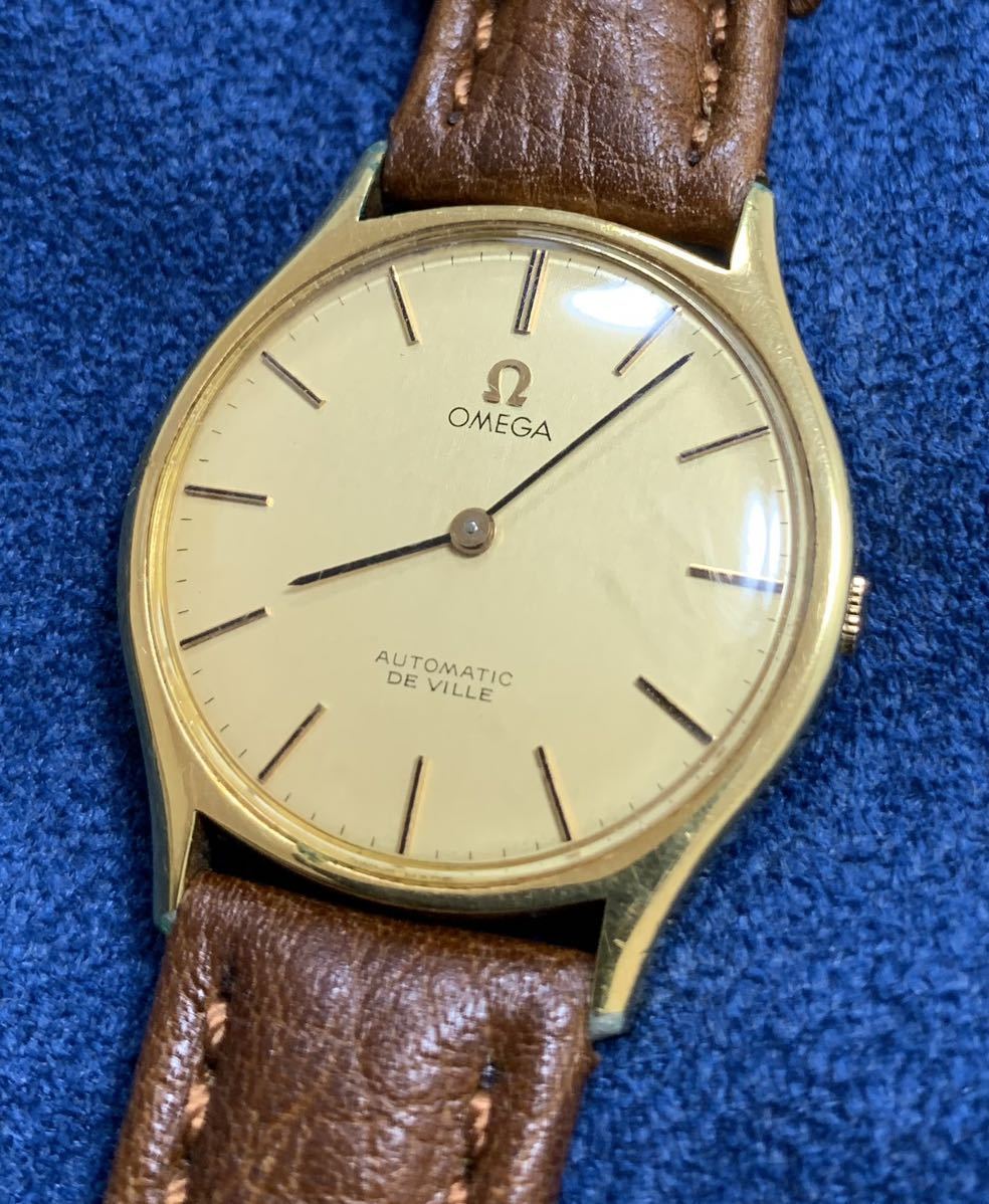 オメガ デビル 腕時計 アンティーク ゴールド オリジナル 尾錠 自動巻 メンズ 文字盤 OMEGA de vill men's automatic antique watch_画像10