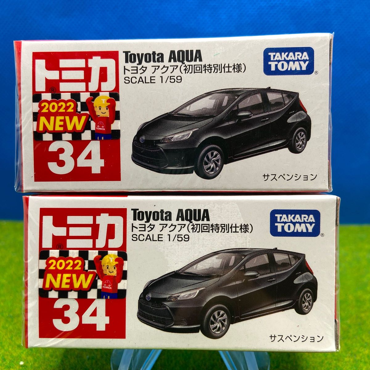 NEWシール　トミカNo.34 トヨタ　アクア　初回特別仕様　限定　2台セット