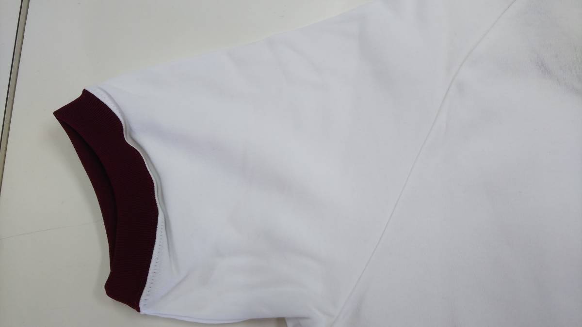 VIGOR 半袖体操服 スクールクールネックシャツ Mサイズ 白×エンジ 新品未使用 　難あり_画像5