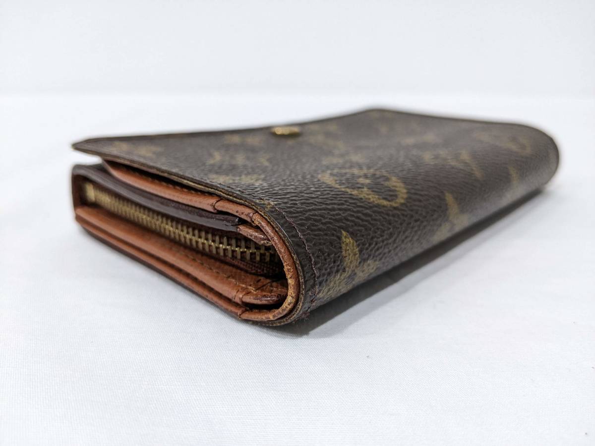 1円～ Louis Vuitton ルイヴィトン LV M61730 ポルト モネ ビエ トレゾール 二つ折り財布 財布 ウォレット モノグラム L字ファスナー_画像4