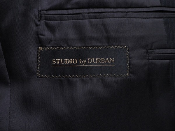 新品 STUDIO by DURBAN ダーバン 秋冬 Super100'S ウール100% ストライプ スリーピース スーツAB6濃紺(39) 0402283_画像5