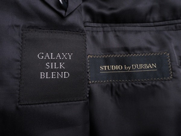 新品定価5.5万円 STUDIO by DURBAN ダーバン 秋冬 GALAXY SILK BLEND シルク混ウール マイクロドビー織柄 スーツA6濃紺(39) 0400240_画像5