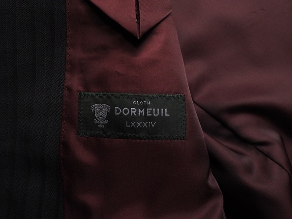 新品14.3万円 大手百貨店扱い 日本製 秋冬『DORMEUIL ドーメル ROYAL 英国製生地』ウール100% 艶感 スリーピース スーツAB7黒(BK) 3162-3p_画像6