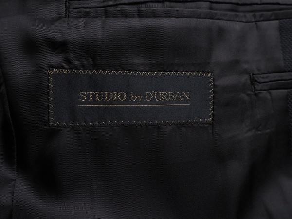 新品 STUDIO by DURBAN ダーバン 秋冬 Super120'S ウール100% ミニダイヤ柄 スリーピース スーツAB5濃灰(98) 0402272_画像5