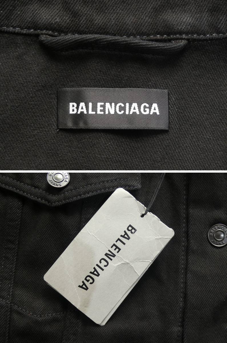 通年物258,000円新品BALENCIAGAバレンシアガ★カッコ良く可愛くスタイリッシュなビックシルエットの黒デニムジャケット【フリーサイズ】_画像9