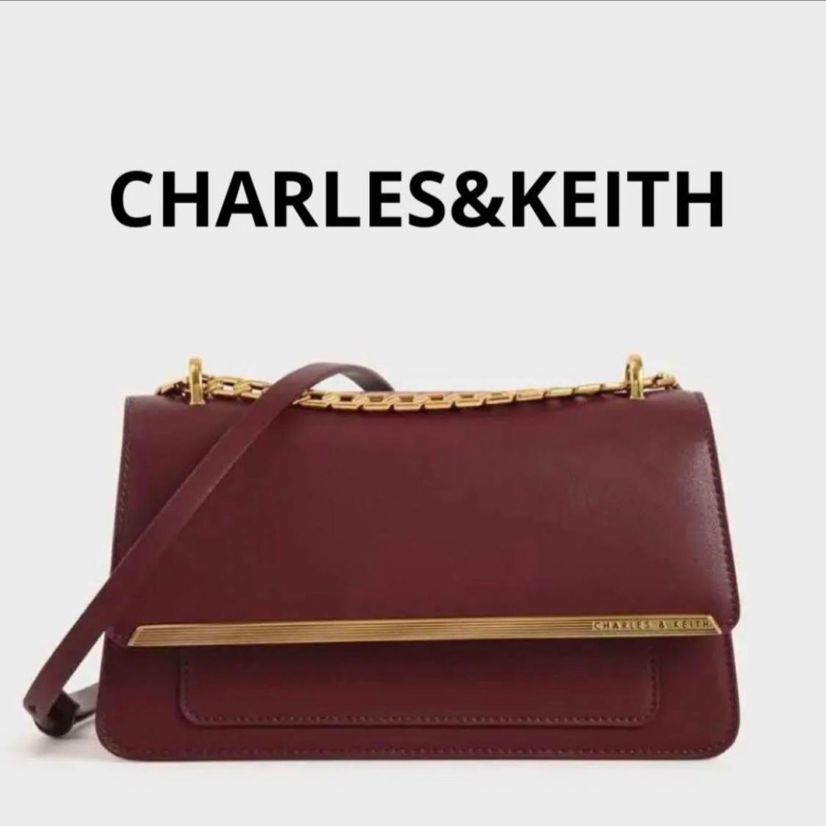 極美品】CHARLES&KEITH チャールズアンドキースショルダーバッグ 