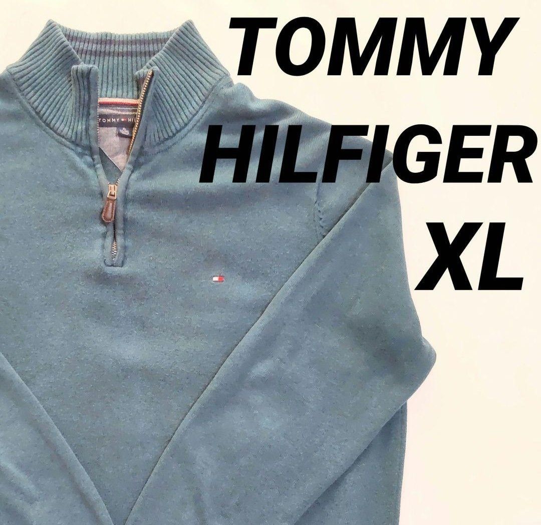 最終値下げ！業者クリーニング済 TOMMY HILFIGER トミーヒルフィガー セーター ハーフ ジップ XL ニット