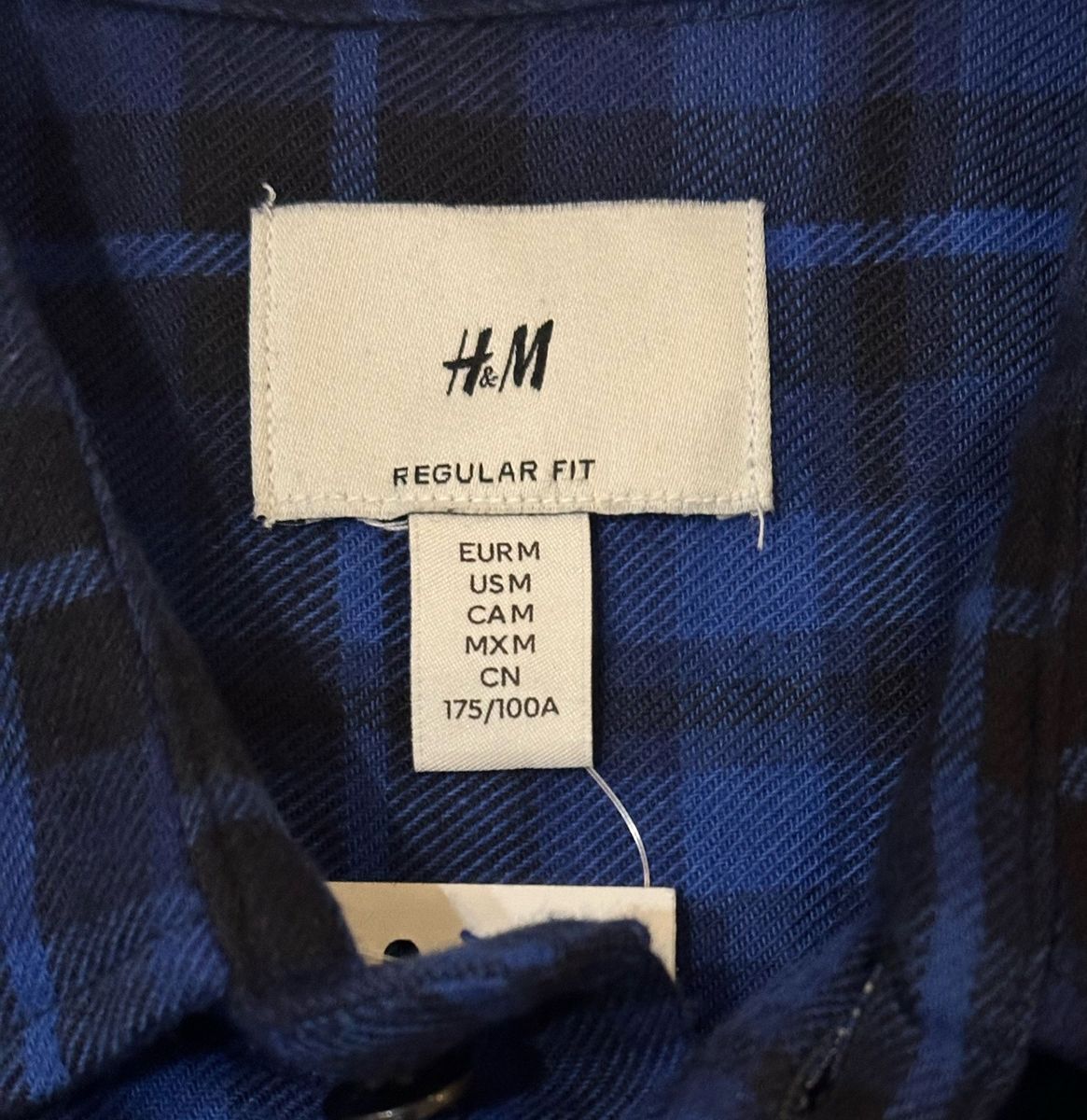 新品 H&M フランネル チェックシャツ ブルー M