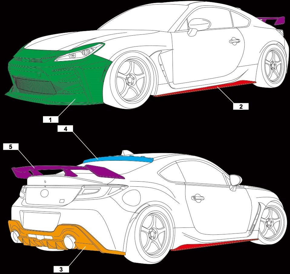 【M’s】 トヨタ GR86 ZN8 (2021y-) AIMGAIN GT-S ルーフスポイラー FRP 未塗装 エイムゲイン エアロ パーツ ルーフウイング カスタム 外装_画像9