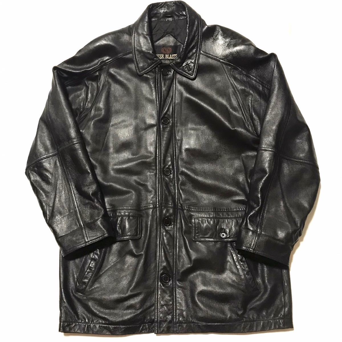 BEER BLASTS LL XL 羊革 メンズ レザーハーフコート 黒 ブラック BEER BLASTS LL XL 羊革 メンズ レザーハーフコート 黒 ブラック