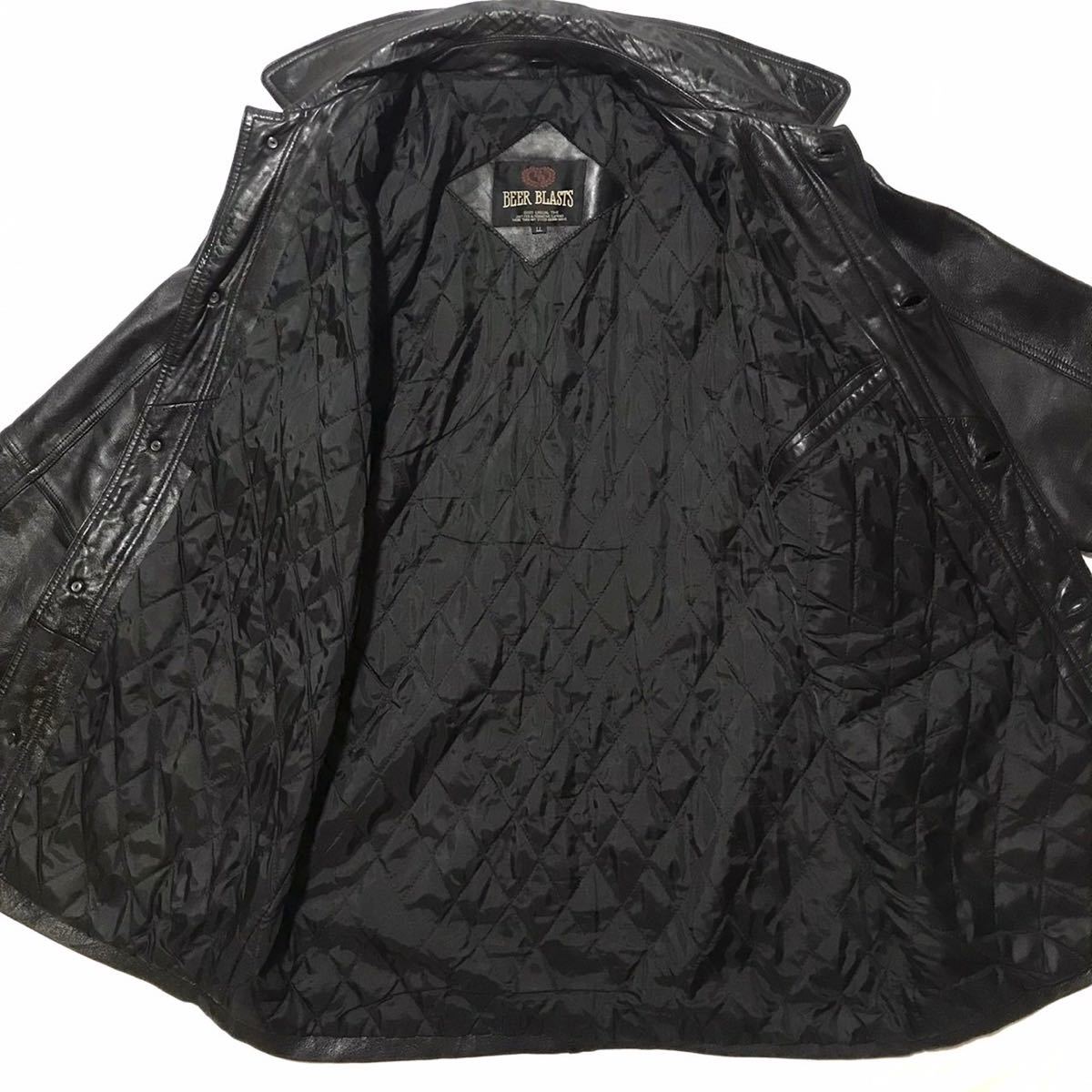 BEER BLASTS LL XL 羊革 メンズ レザーハーフコート 黒 ブラック BEER BLASTS LL XL 羊革 メンズ レザーハーフコート 黒 ブラック
