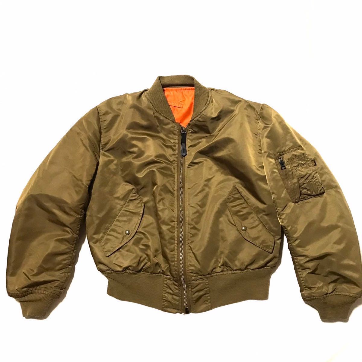 希少カラー ブラウンUSA製 L メンズ ALPHA INDUSTRIES アルファインダストリーズ MA1 90s 80s USAF  フライトジャケット