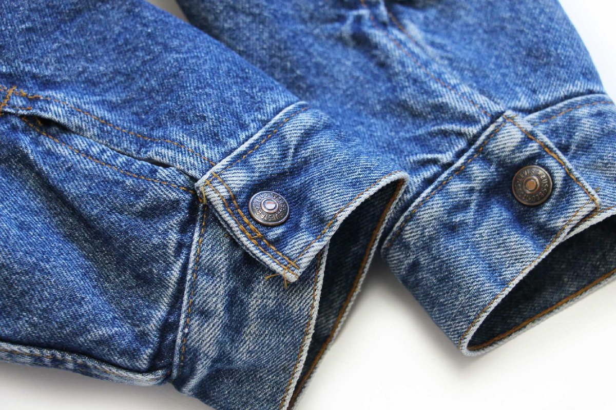 ★80s USA製 Levi'sリーバイス 70608 ボアライナー デニムジャケット 4ポケット 40R★A ビンテージ オールド トラッカー インディゴ 70609_画像6