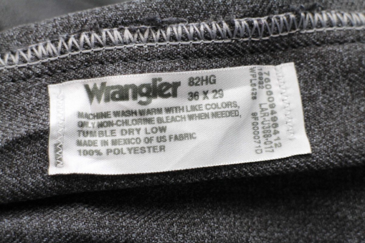 ★00s メキシコ製 Wranglerラングラー 82HG ランチャードレスジーンズ ポリエステルパンツ ヘザーグレー w36 L29★32 スタプレ フレア_画像6