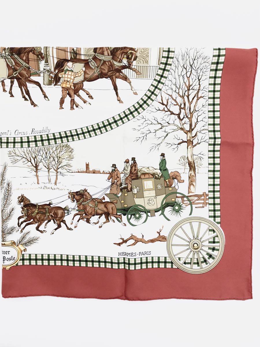 中古美品 エルメス HERMES カレ90 大判 シルク スカーフ 冬の 中古美品 エルメス HERMES カレ90 大判 シルク スカーフ 冬の